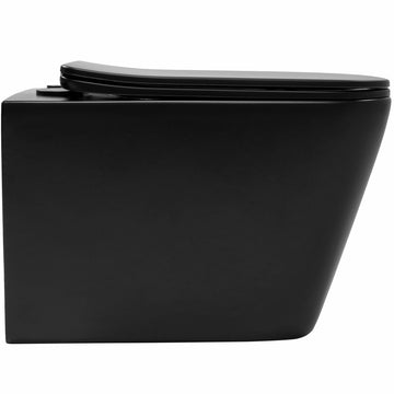 Set vas WC suspendabil rimless Rea Raul şi capac soft close negru mat